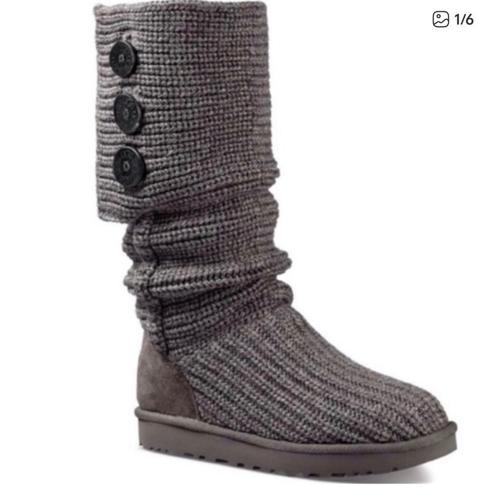 UGG Women's Gray Knit Winter Boots